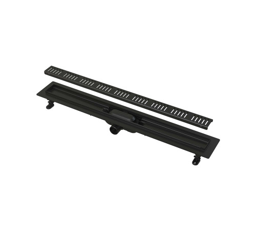 APZ10BLACK- 550M Водоотводящий желоб с порогами для перф.решетки черный-мат