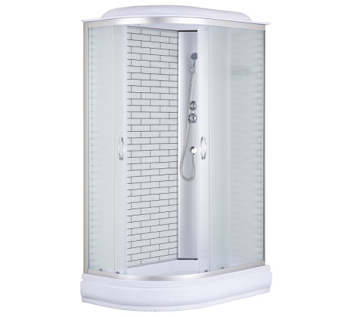 Душевая кабина CS-66120-20R FW 120*80*215  подд 20 см кирпич узор, стекло 4мм (3 места)